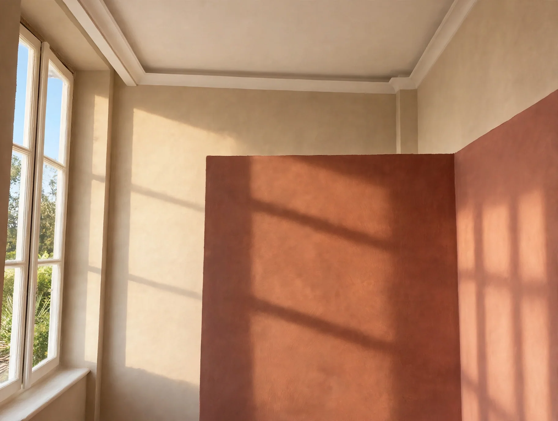 Parete color terra nella luce — Saluzzo