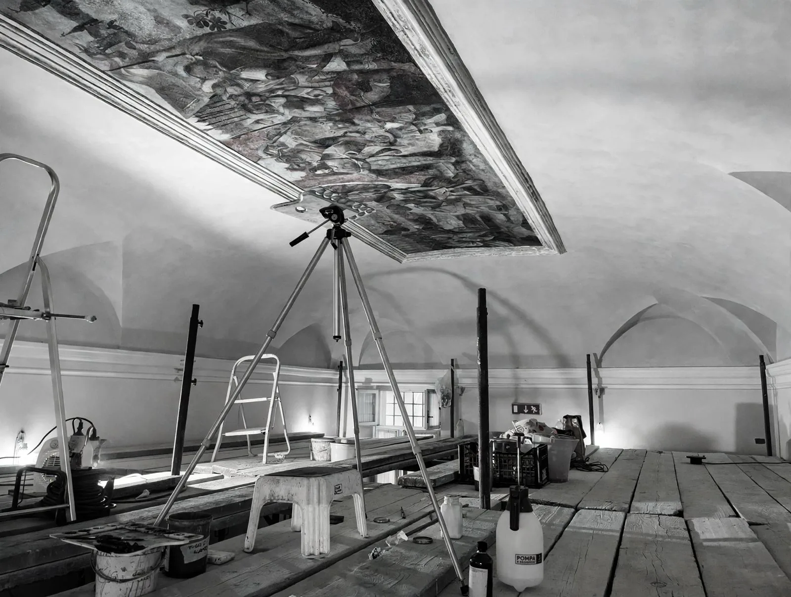 Restauro di un soffitto affrescato